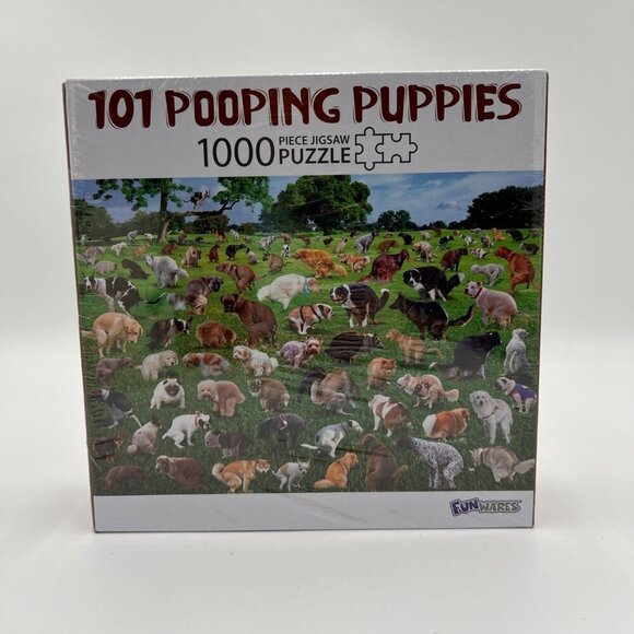 UT Brands 101 Pooping Puppies 1000 Piece Jigsaw Puzzle - Picture 1 of 5